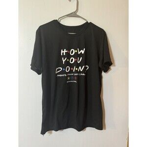 Friends Trivia Bar Crawl Short Sleeve T-shirt Black Unisex Size S/M Casual Retro